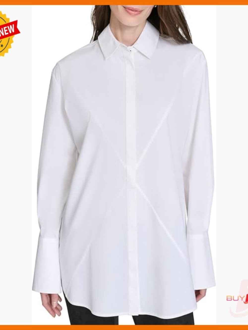 Classic Fit Long Sleeve Button Down Shirt, 100% Cotton Professional Blouse